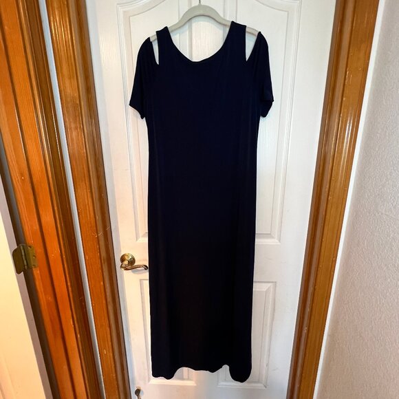Chico's Cold-Shoulder Maxi Dress in Ink (navy), size M (Chico's 1) - NWT!! - Picture 3 of 6
